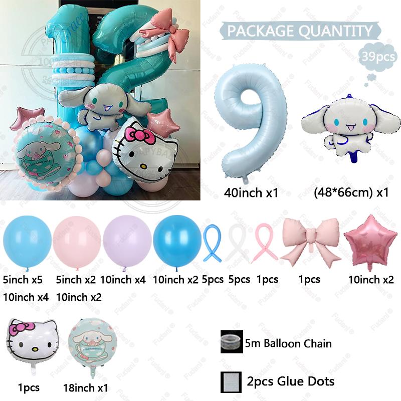 

Cute Cinnamoroll Foil Balloons Arch Garland Kit Balloon Number Balls Cinnamoroll Birthday Baby Shower Party Decor Gift Toys 40inch