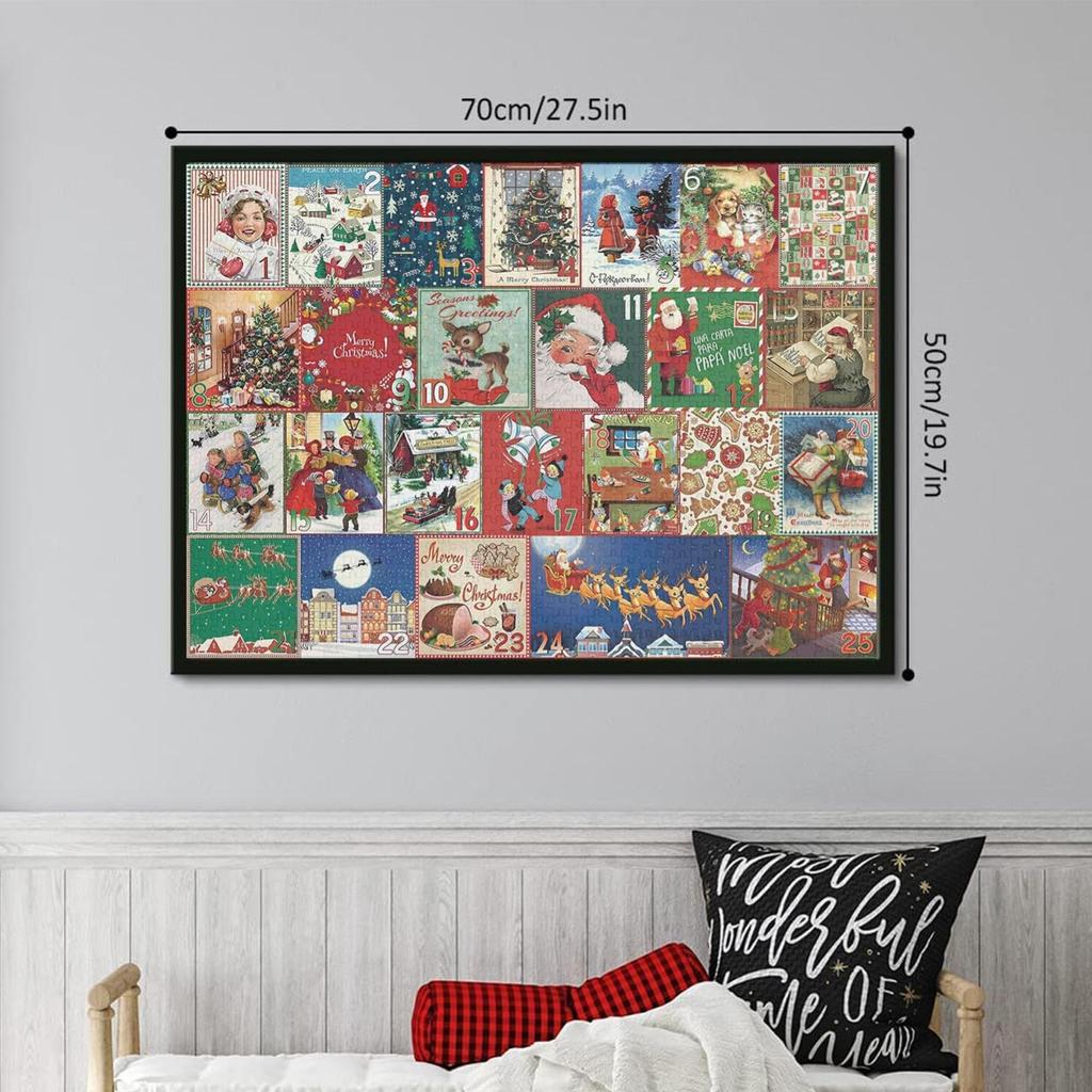 Christmas Advent Calendar Puzzle 1000 Pieces, Christmas Countdown Puzzle Toy, Kids Christmas Gift Birthday Gift