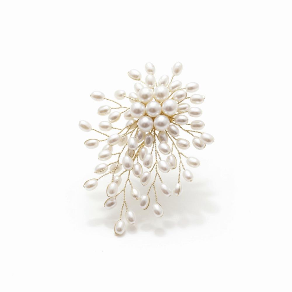 Woven Imitation Lapel Pin Badge Elegant Pearl Fashion Jewelry Pearl Flower Brooch  Special Events