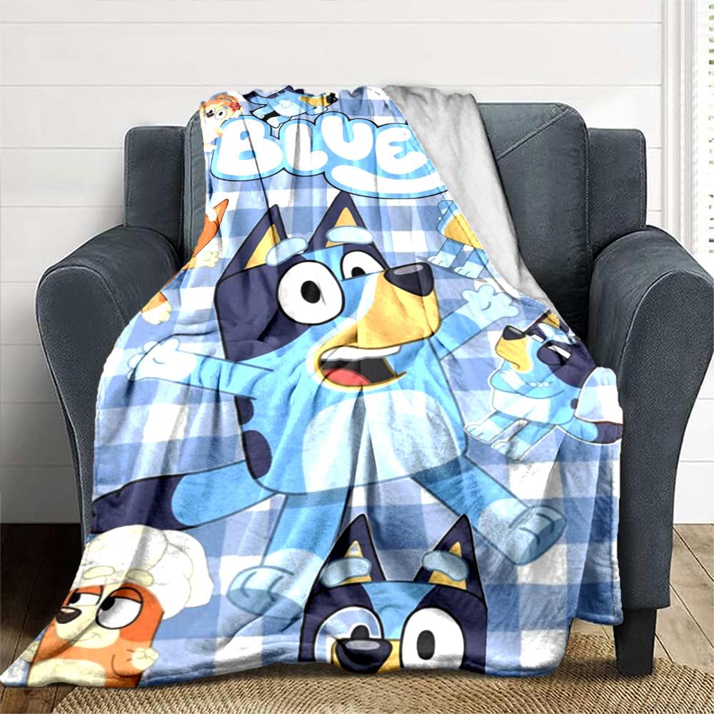 Bluey Print Flannel Blanket High Quality Warm Comfortable Cover for All Seasons Perfect for Gifts Home Decor