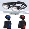 Yongjing Men's Swim Trunks, Cap & Goggles 3-Piece Set