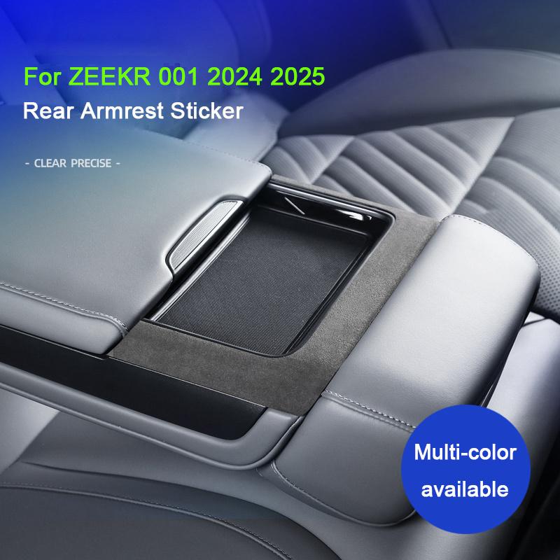 For ZEEKR 001 2024 2025 Car rear armrest decoration modification framework sticker Super Suede car interior accessories