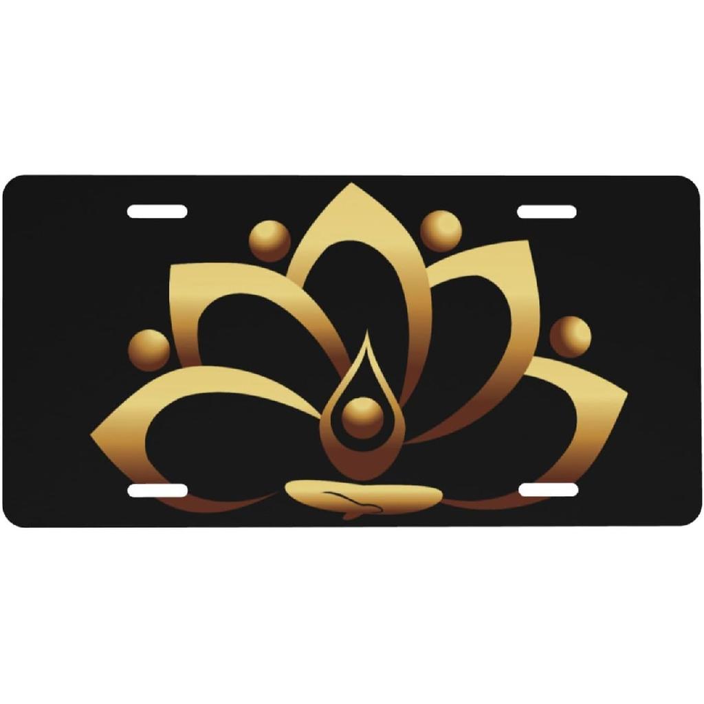 Gold Rose Blessed Front License Plate for Women Car Vanity Plates Decorative Aluminum Metal Cute Novelty License Plate Cover for Men 6x12 Inch (4