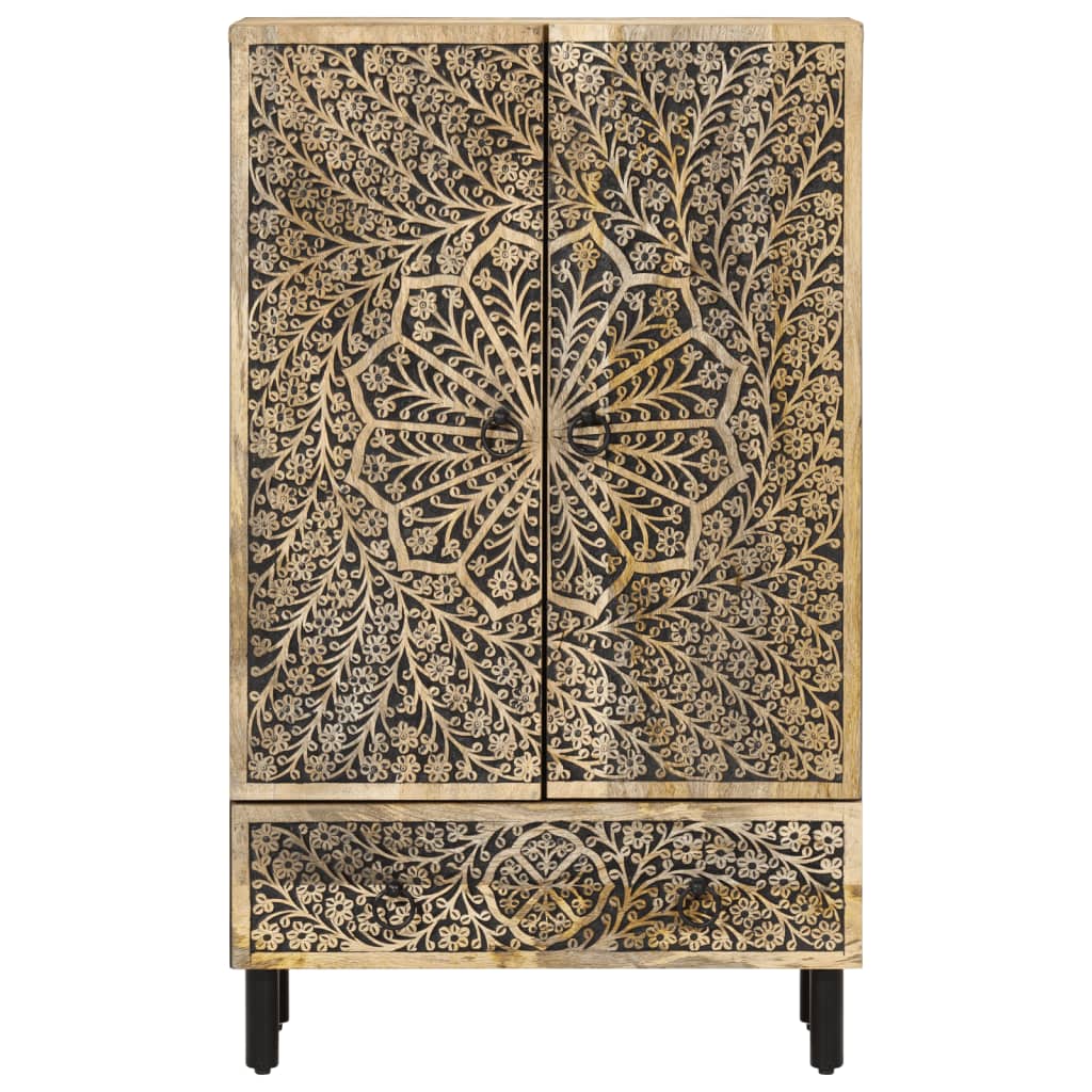 Vidaxl Comodino, 60X33X100 Cm, Legno di Mango Massello