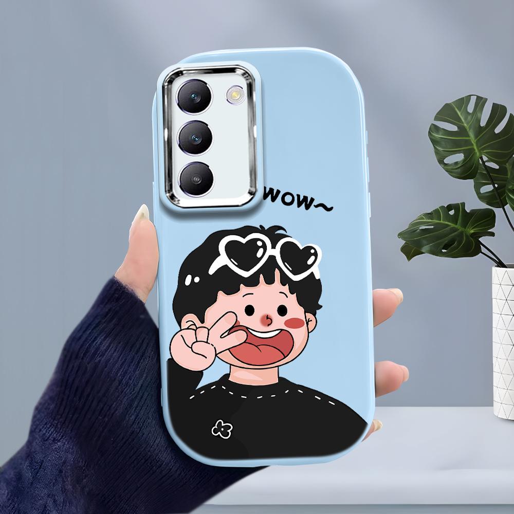 For OPPO A18 A38 A54 A60 A96 Reno12 F 8T 8Z Vivo V30 V40 Y15s Y22 Y27 Y30 Y36 Couple Phone Case Soft Silicone Candy Color Casing