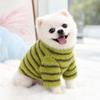 Winter Dog Hiking Jacket Stripes Dog Bodysuit Fashion Plush Dogs Coat  for Small Medium Dog