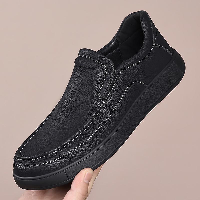 Fashion High Quality Handmade Stitched Comfortable Casual Leather Shoes Brand Business Versatile Commuting Shoes Fashionable Men Loafers