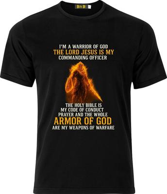 Im a Warrior of God Armour of God D.T.F Black Cotton Adult T Shirt