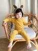 Kids' High-Neck Thermal Underwear Set - Combed Cotton, Thickened, for Boys & Girls