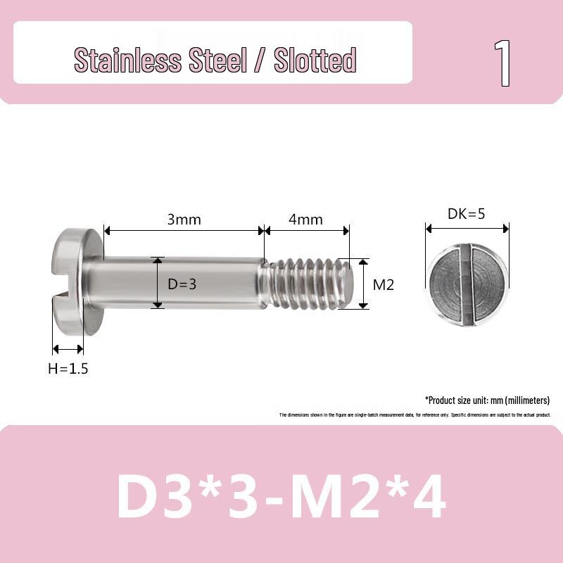 Stainless Steel M2-M2.5 Slotted Partial Thread Shoulder Bolt Screw