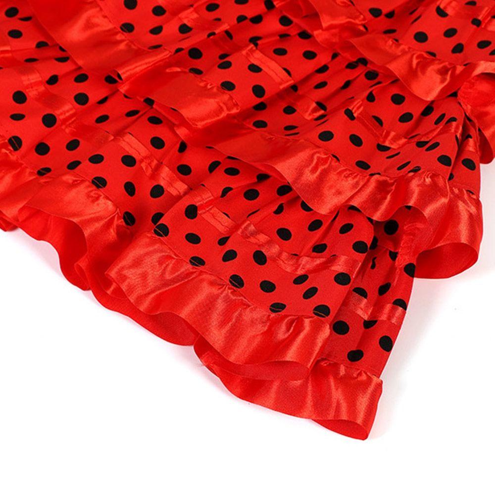 Dot Design Spanish Dance Dress Short Sleeve Gypsy Dress Fashion Traditional Spanish Dress Cosplay