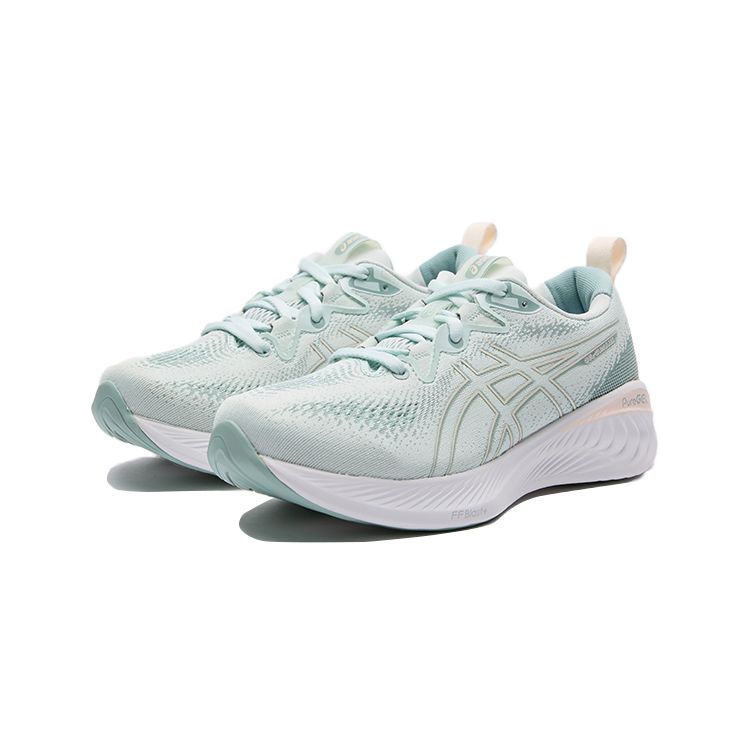 Asics Gel-Cumulus 25 Knitted Low-Top Running Shoes Women Sneaker Light-Gray Green 1012B441-301
