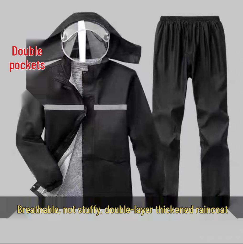 Heavy-Duty Full-Body Rainproof Raincoat & Pants Set for Construction, Riding, and Tea Picking
