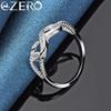 ALIZERO 925 Silver Zircon 8-Shape Ring for Women Wedding Rings Engagement Band Eternal Manifesto Jewelry Couple Gift