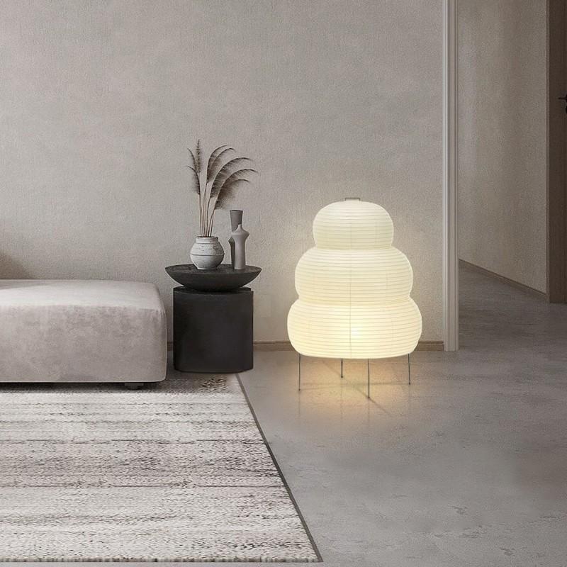 Lampada da terra a treppiede, camera da letto, comodino, soggiorno, sala da pranzo, studio, loft, decorazione, lampada da scrivania, lampada da tavolo in carta di riso bianca