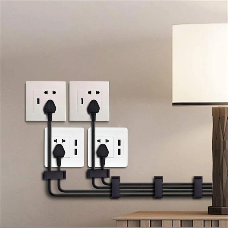 10pcs Self Adhesive Cable Organizer Cable Management Clips Wire Clip Cord Holder for TV PC Ethernet Cable Under Desk Home Office