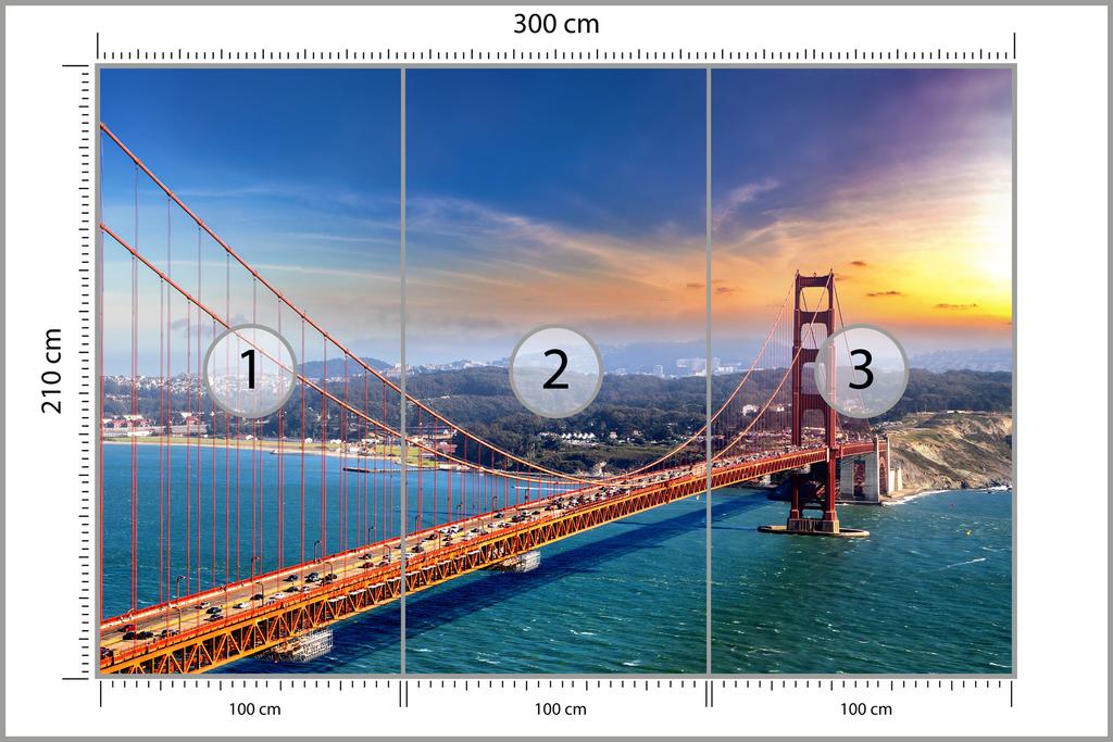 Photomural Golden Gate Bridge In San Francisco Structural Vinyl 300x210