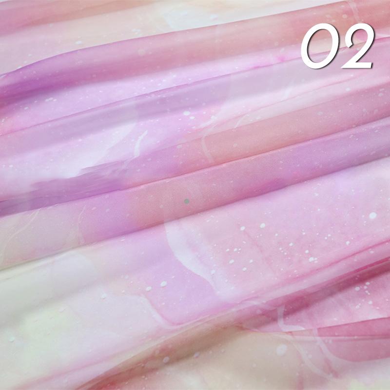 1/3/5M Tkanina szyfonowa w kolorze gradientowym 30D Tkanina szyfonowa DIY Tęczowa gwiaździsta przezroczysta materiał na sukienkę do tańca Kostium sukienka rzemiosło