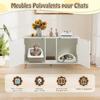 GIANTEX Wooden Cat Litter Cabinet with Tray and Storage, 47.5 cm
