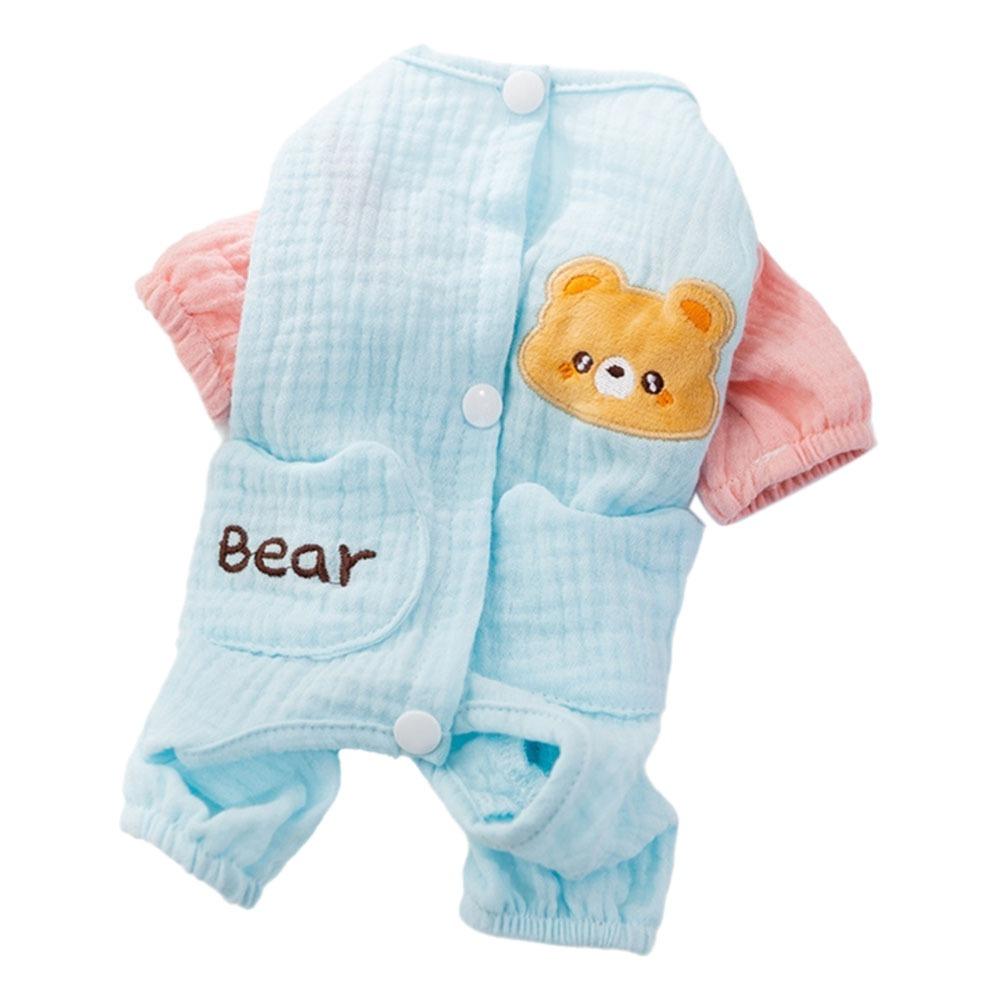 

Удобная одежда для питомца на четыре лапы, двухслойная пряжа, комбинезоны для питомцев, одежда для собак, кошек M синий