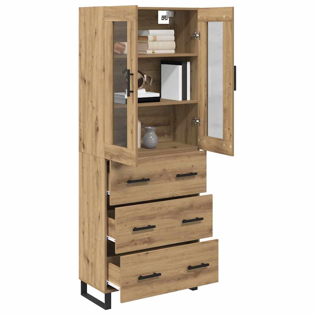 Highboard with Drawers 2 pcs Artisan Oak Wood Based Material