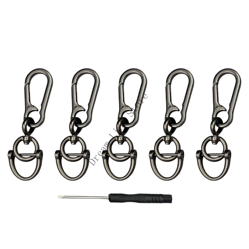 

Q1FD Heavy Duty Detachable Keychain Clip Zinc Alloy Horseshoe Hook Secure Locking Mechanism Holder For Daily Use