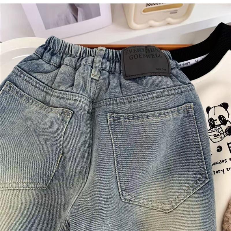 Kinder Samtjeans Herbst Winter Jungen Locker Dicke Hosen Kinder Warme Denimhosen Freizeithosen 2-8 Jahre