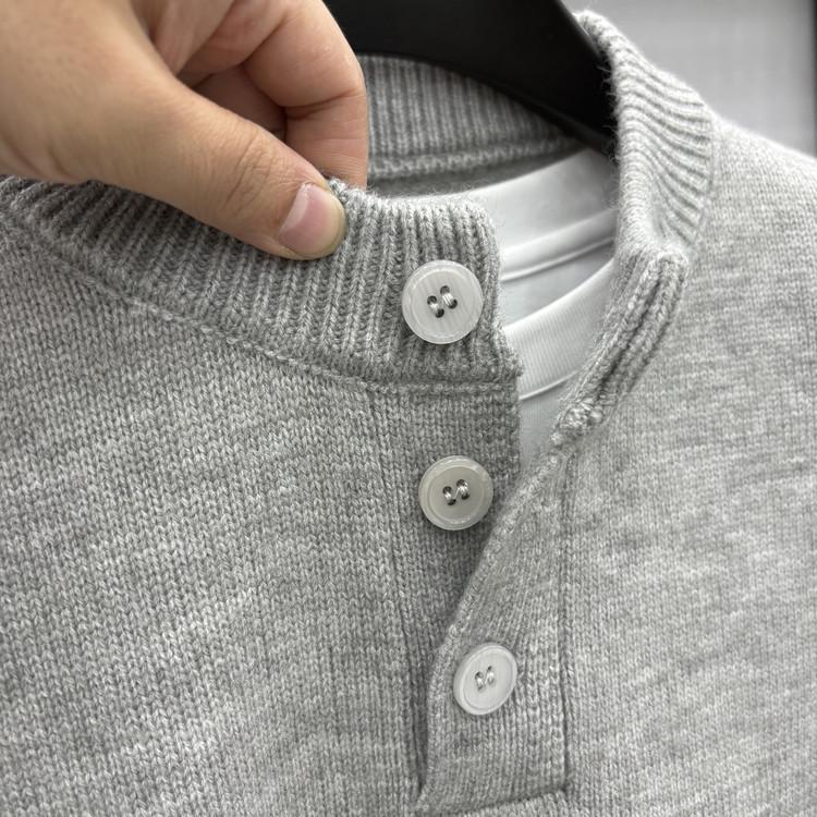Men's High Gram Weight Solid Color Crew Neck Knit Sweater - New 2025 Casual Fashion
