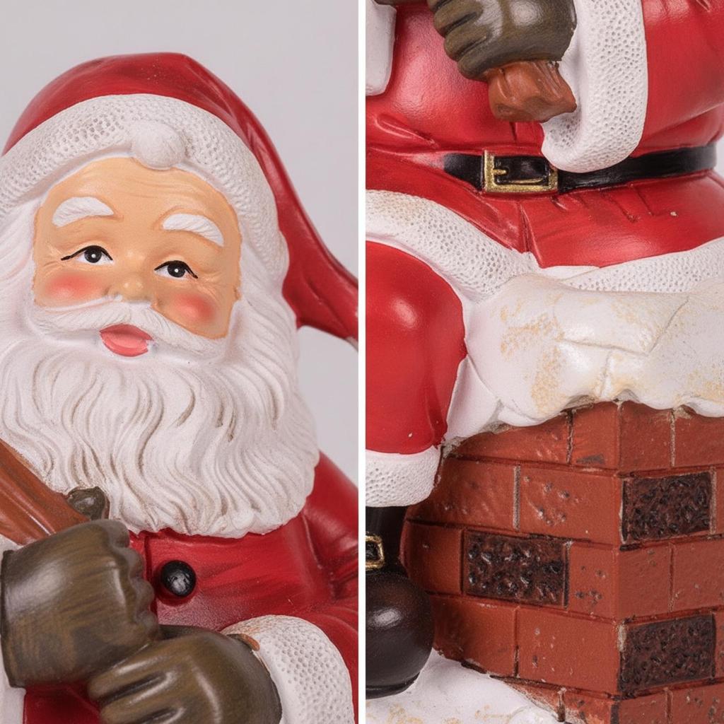 Resin Santa Figurine Colorful Ornament Indoor for Mantel Display