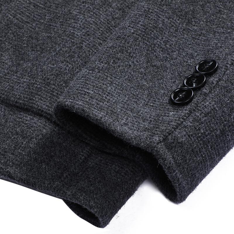 New Autumn and Winter Handmade Double-sided Woolen Suit Men's Slim Houndstooth Wool Suit Simple Casual Single Suit