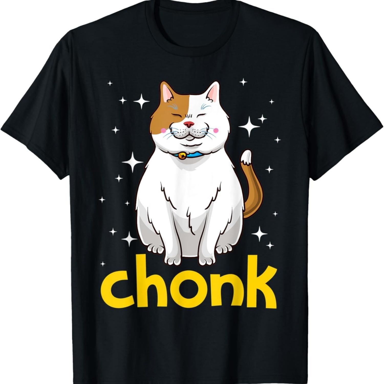 Funny Chonk Cat Dank Meme Cute Cat Memes T-Shirt for Men Women Kids S