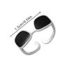 1 Stück Sonnenbrillenring Damen Mini-Brille Zeigefingerring Mode Persönlichkeit Kalter Wind Schwarzes Epoxid Offener Ring