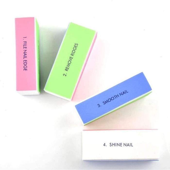 Lime à ongles Lot de 4 blocs polissoirs à ongles 4 en 1 pour manucure et nail art220