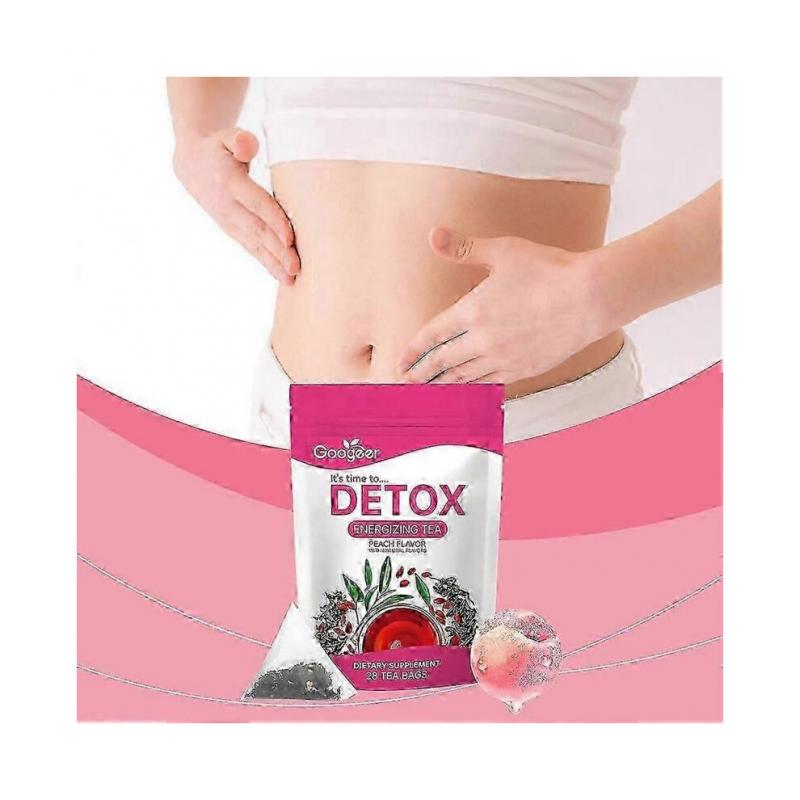 (3 Bags)Detox Energizing Tea Peach Flavored Digestive Health Tea For Gut Cleansing For All Skin Types