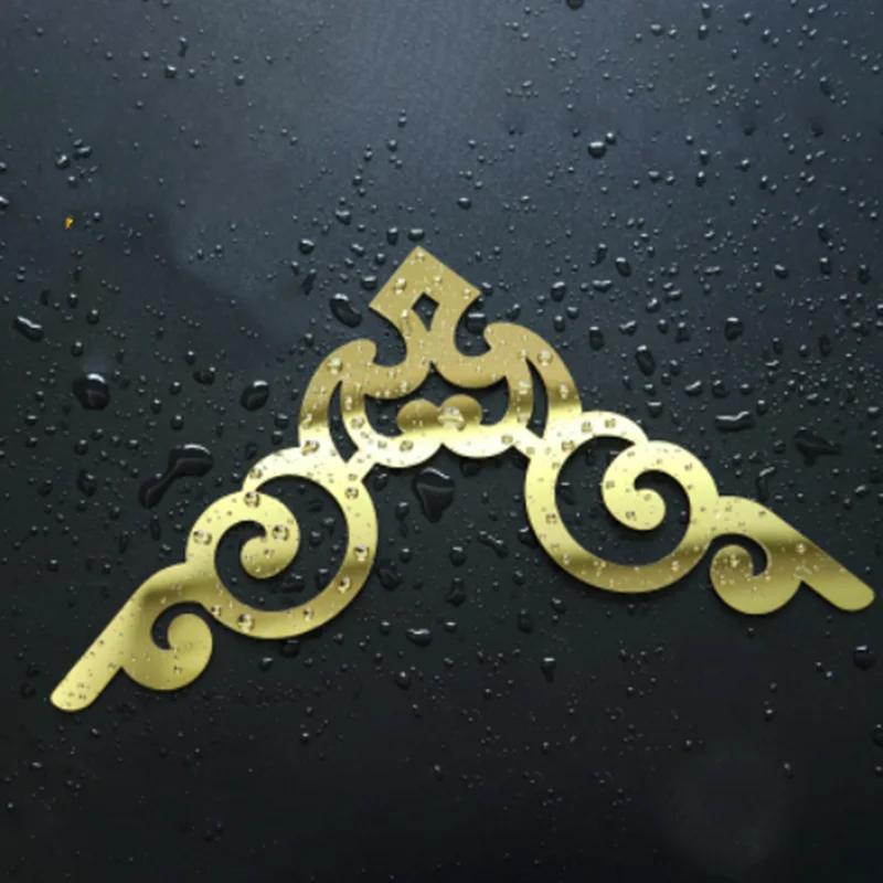 Adesivo Specchio Acrilico 3D Wallsticker 4 Pezzi Specchio Autoadesivo Dorato Adesivo Decorazione Angolo Mobile Decorazione Mobili