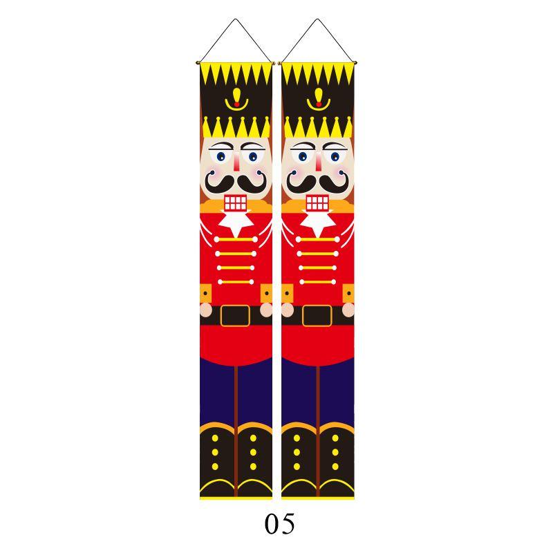 Elegant Nutcracker Christmas Decoration Hanging Door Banner Soldier Character Porch Sign
