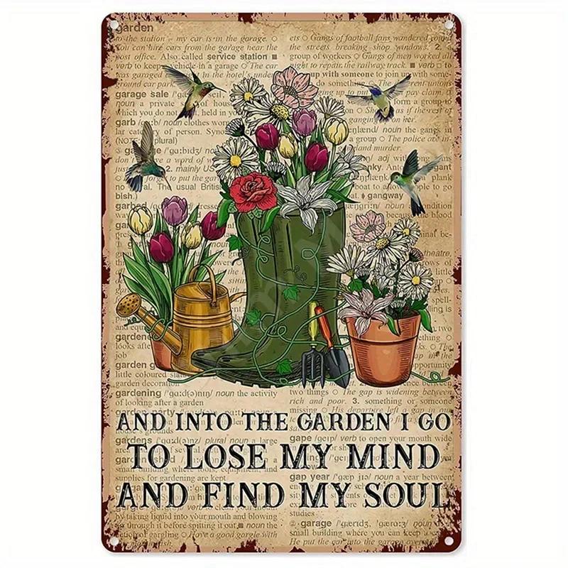 Gardening Because Murder Is Wrong Vintage Metal Sign Funny Plants Retro Sign for Garden Outdoor Wall Decor Home Sweet Home Si