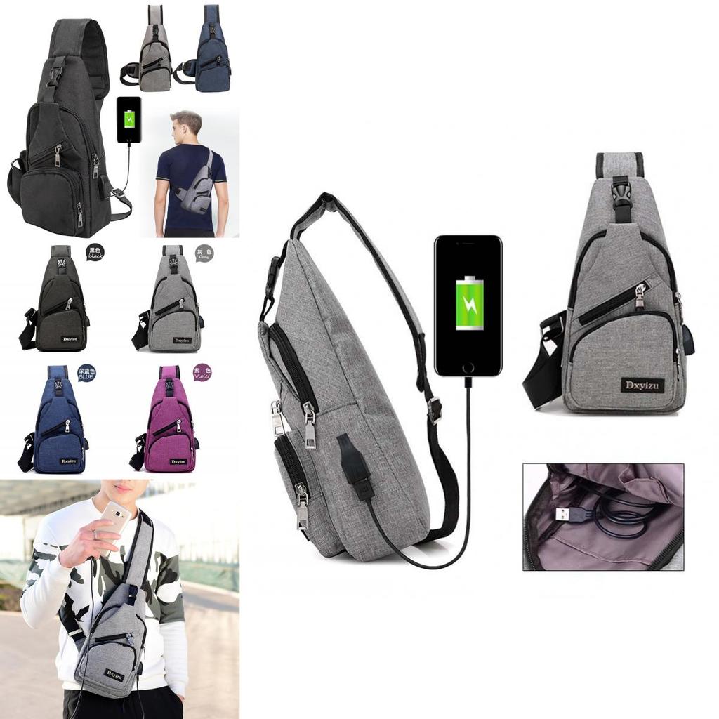 Versatile New Oxford Men Women Chest Pack With Durable Oxford Cloth And Usb Charging
