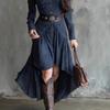 2026 New French Suede High-waisted Cake Dress with Belt