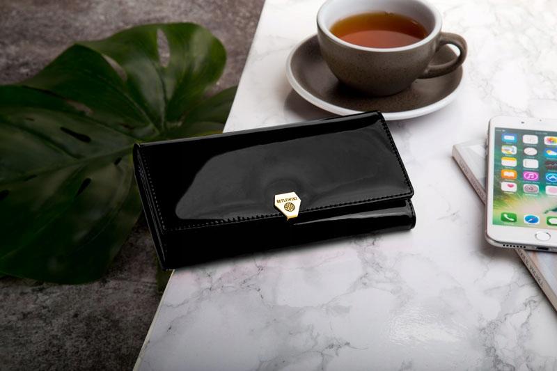 BPD-VS-100 BLACK Women' SHINY Wallet +CERTIFICATE