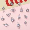 Alloy Zircon Love Butterfly Snowflake Pendant DIY Beaded Handmade Bracelet Necklace Ornament Accessories