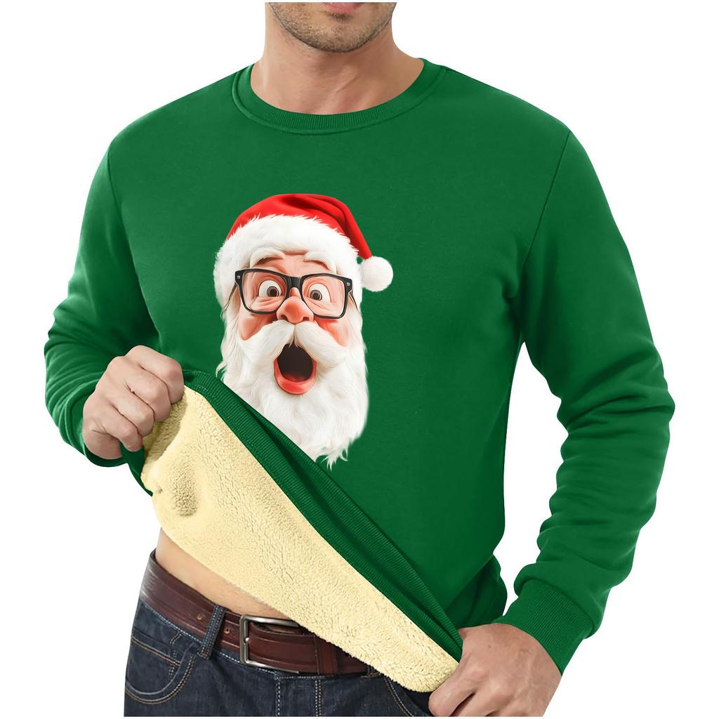 Men Sweatshirt Christmas Shirt Long Sleeve Funny Holdiay Crewneck Xmas Tops