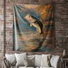 Thermal Bass Fish Theme Digital printing polyester wall tapestry suitable for use in living rooms bedrooms offices bars party