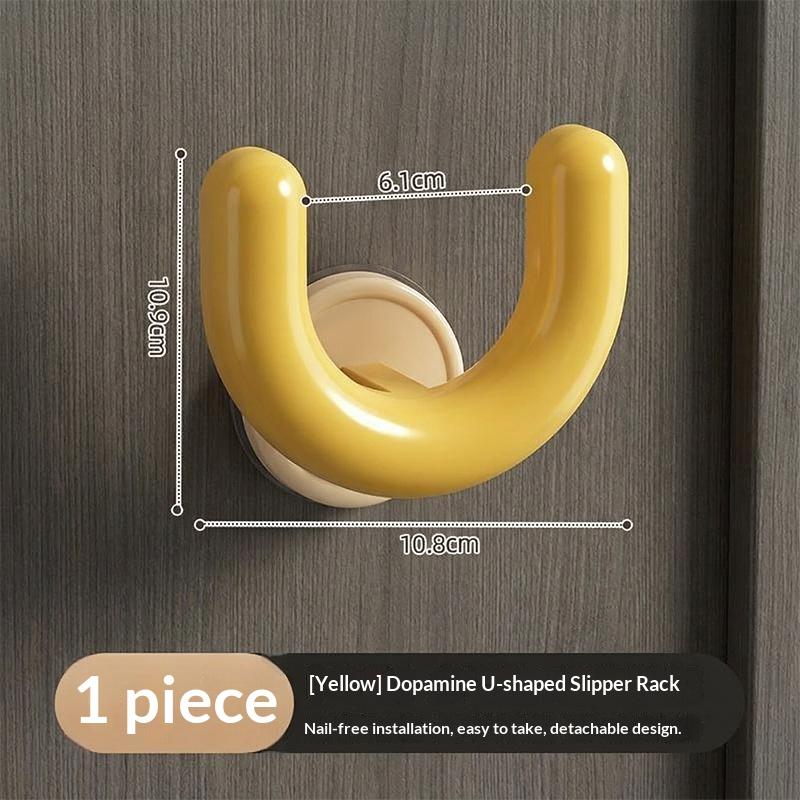 Dopamine Suction Cup Slipper Holder Multifunctional U-Shaped Moisture-Proof Rack for Bathroom Laundry Room Storage