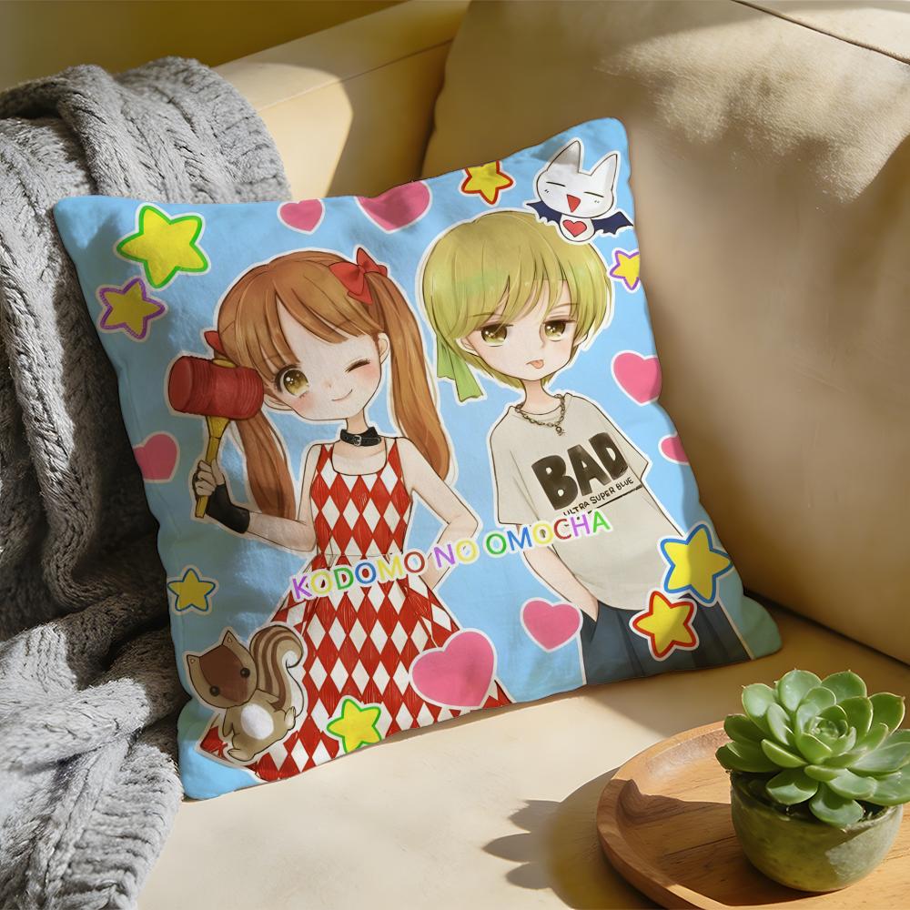 Kodomo No Omocha Anime Cushion Cover Washed Linen Soft Breathable Decorative Case For Sofa Home Pillow Cover
