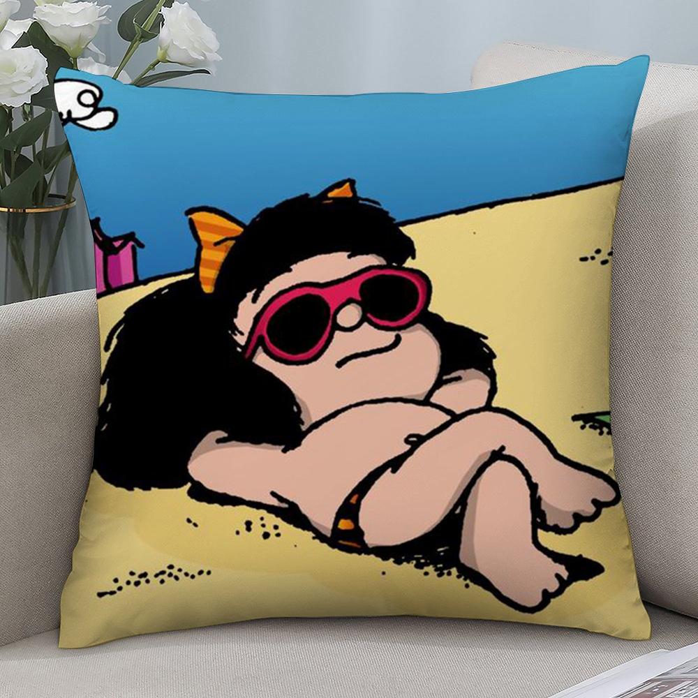 C-Cartoon  Comics M-MafaldaS Pillow Case Short Plush Sofa Decorative Gift Home Double-sided Printing Cushion