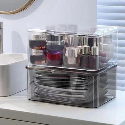 Transparent Cosmetics Storage Box Flip Top Phone Case Organizer Facial Mask Storage Box  Student