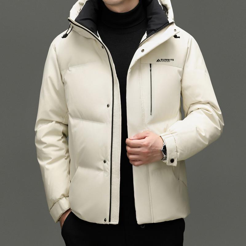 

Men s Trendy Hooded Down Jacket with 95% White Duck Down Filling, 156g M+ - 175