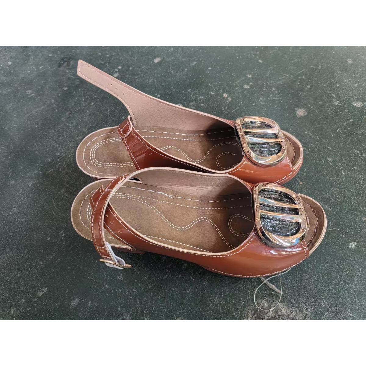 

Женские летние легкие туфли - регулируемый ремешок и ремешок на щиколотке, открытый носок, французский каблук, удобные туфли для повседневных и официальных случаев, туфли с ремешками 40 светло-коричневого