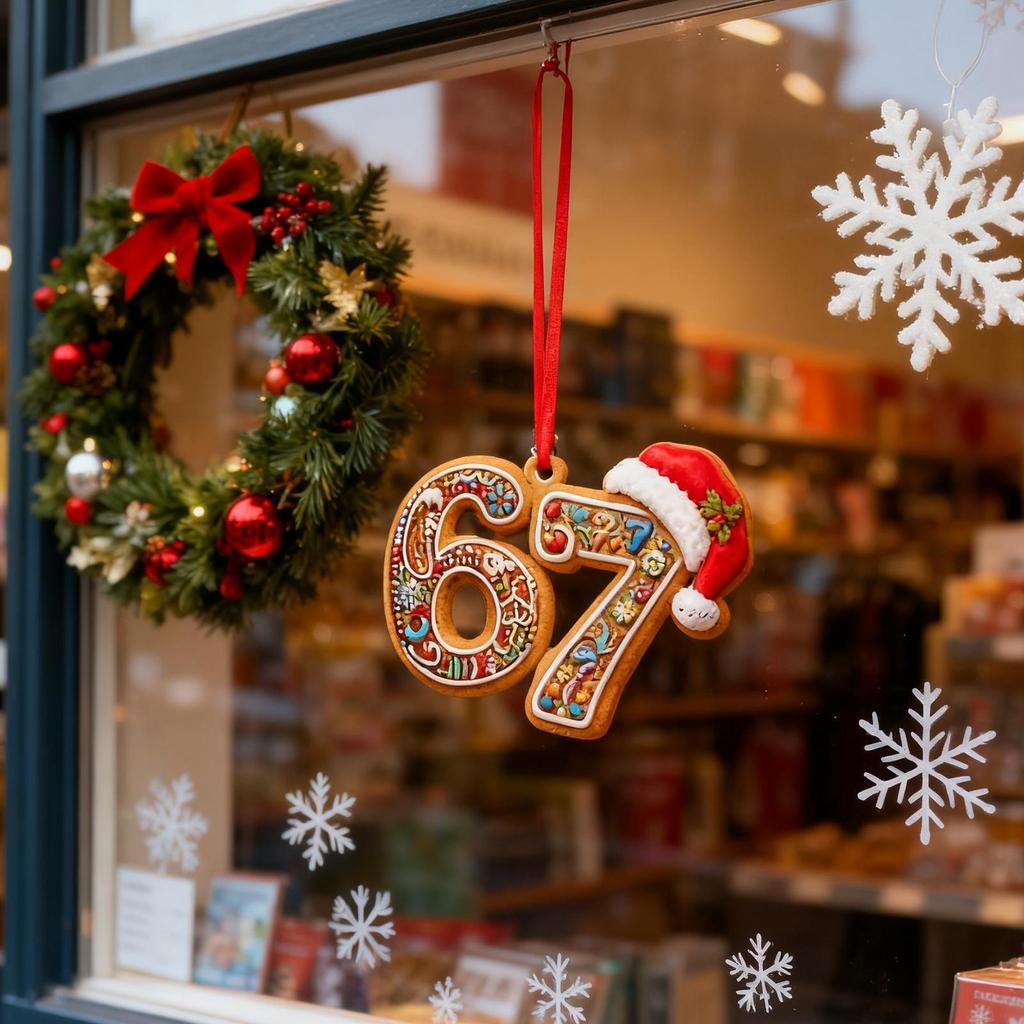 67 Ornaments Funny 2D Acrylic Christmas Ornaments Xmas Tree Hanging Pendent Ornament Decor Keyring Christmas Decoration